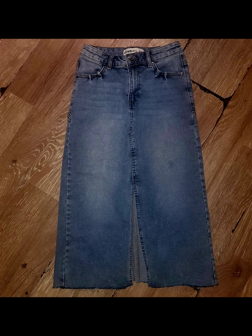 Womens LoveGen Blue Denim Maxi Skirt
